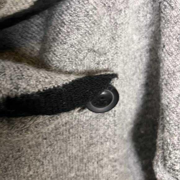 Max Studio Women's Wool Blend One Button Shawl Neck Cardigan Gray Black Sz L - Picture 7 of 11